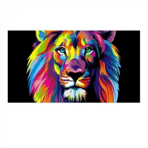 Toile Lion Couleurs Explosives
