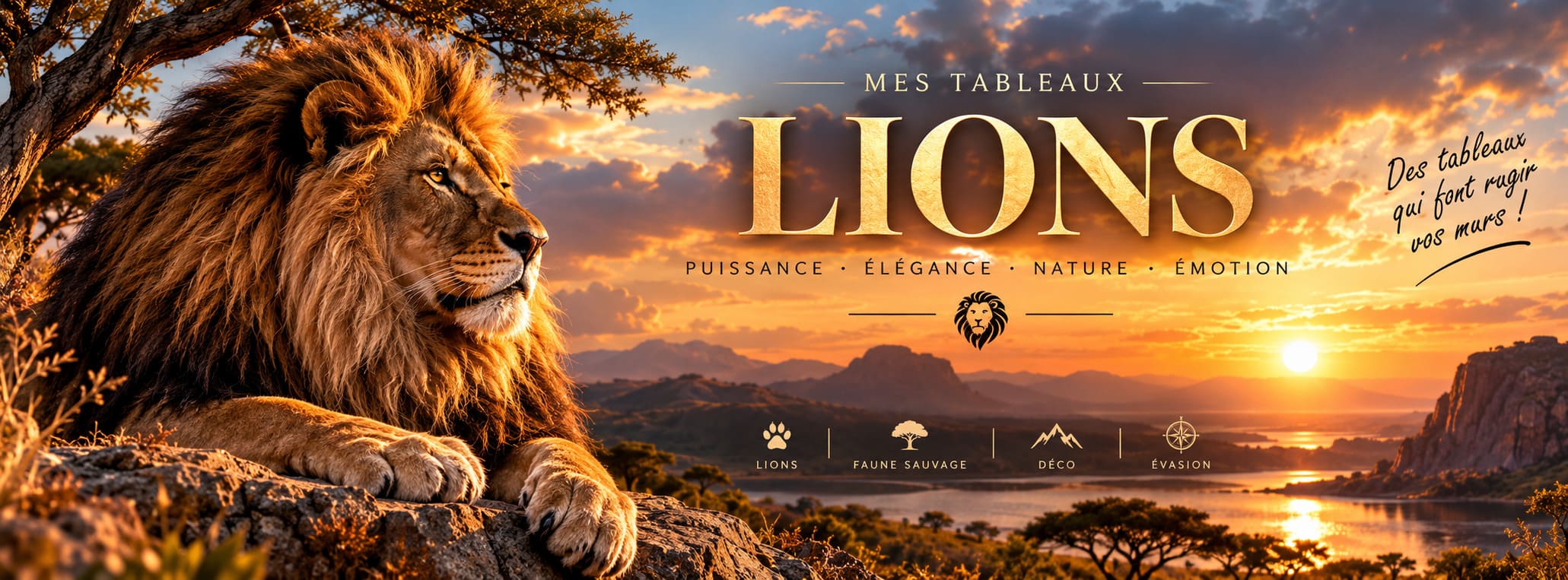 Tableaux et Toiles Lions