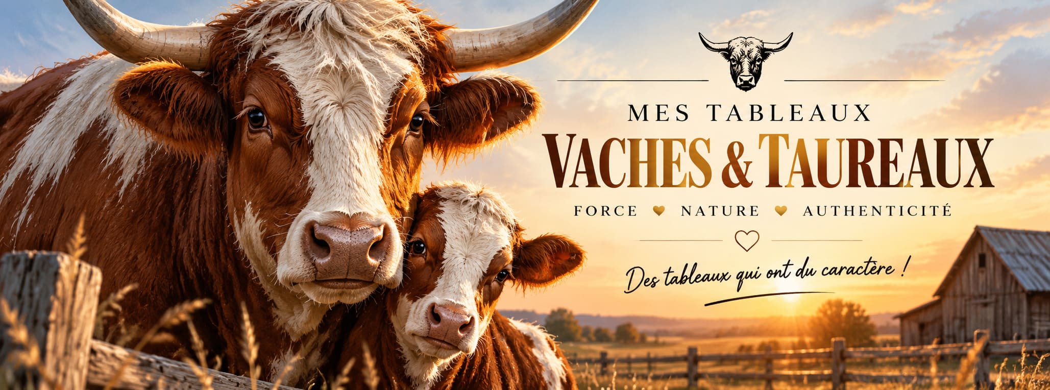 Tableaux et Toiles Vaches & Taureaux